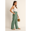 Ledicoll % 100 PAMUK  BAYAN MÜSLİN GENİŞ PAÇA PANTOLON