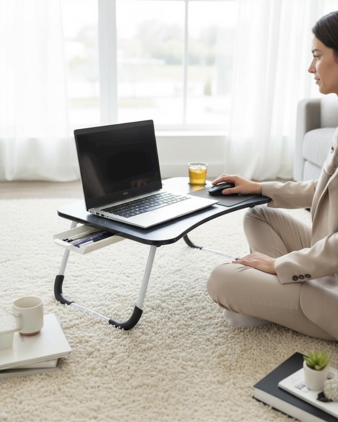 Çekmeceli Katlanır Laptop Sehpası, Tablet Sehpası, Ders Çalışma Masası