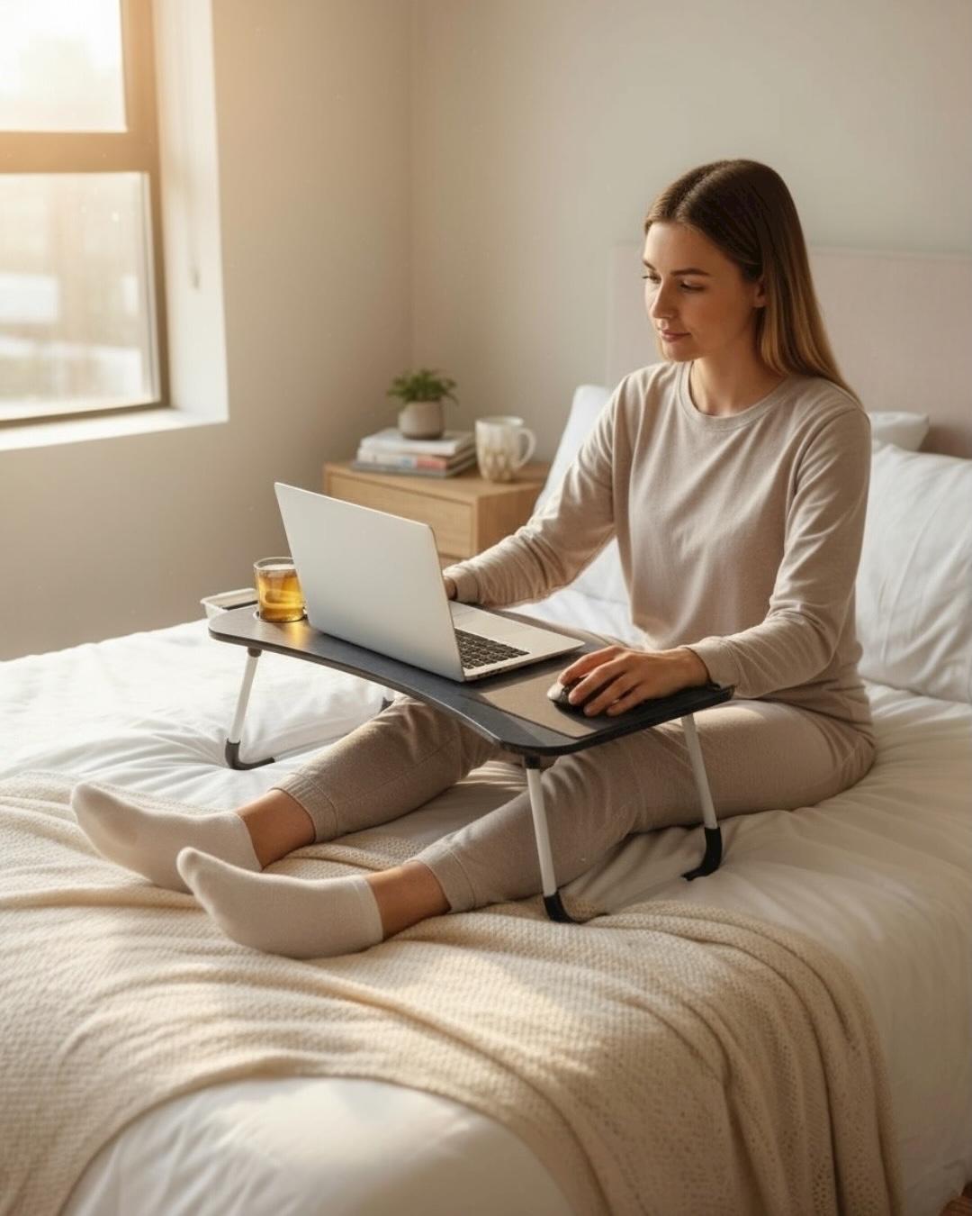 Çekmeceli Katlanır Laptop Sehpası, Tablet Sehpası, Ders Çalışma Masası Çekmeceli Katlanır Laptop Sehpası, Tablet Sehpası, Ders Çalışma Masası