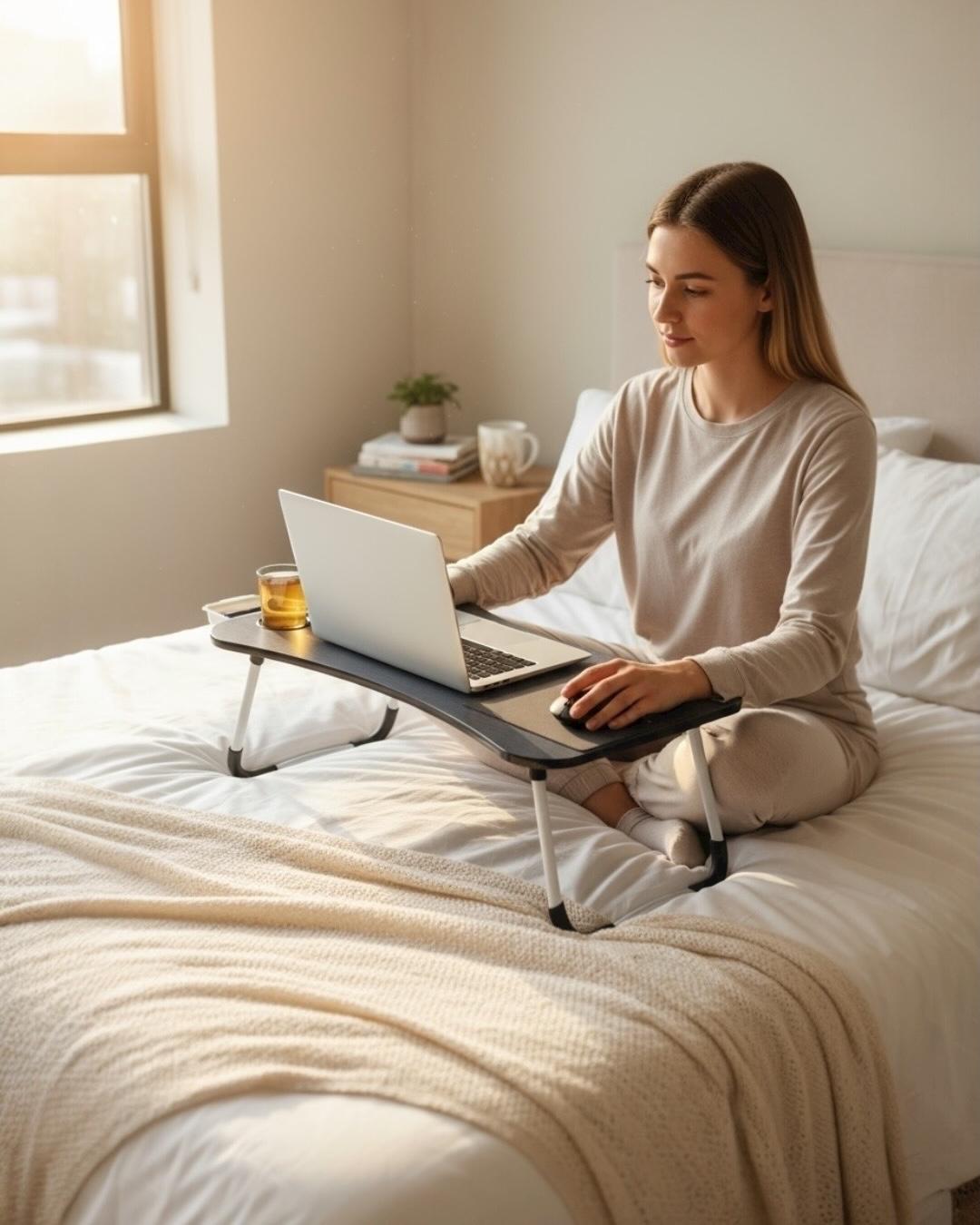 Çekmeceli Katlanır Laptop Sehpası, Tablet Sehpası, Ders Çalışma Masası Çekmeceli Katlanır Laptop Sehpası, Tablet Sehpası, Ders Çalışma Masası