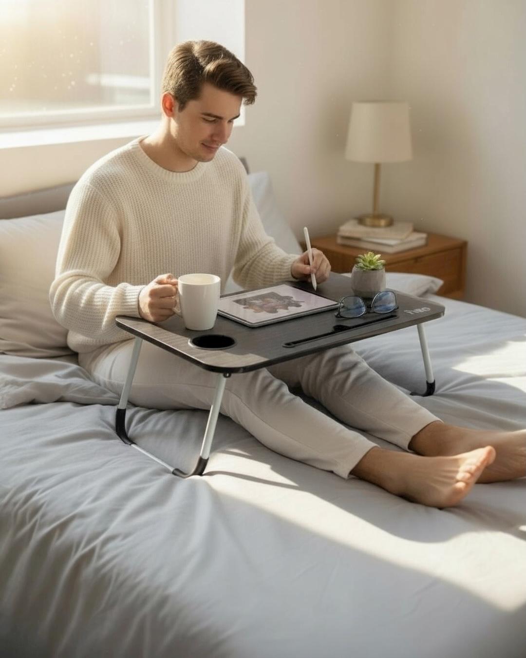 Çekmeceli Katlanır Laptop Sehpası, Tablet Sehpası, Ders Çalışma Masası Çekmeceli Katlanır Laptop Sehpası, Tablet Sehpası, Ders Çalışma Masası