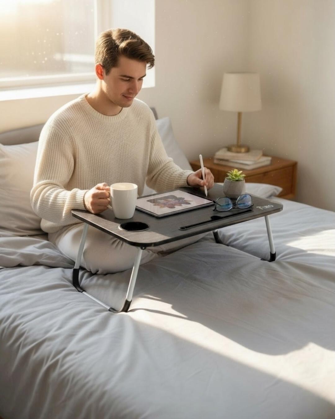 Çekmeceli Katlanır Laptop Sehpası, Tablet Sehpası, Ders Çalışma Masası Çekmeceli Katlanır Laptop Sehpası, Tablet Sehpası, Ders Çalışma Masası