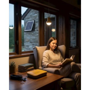 Solar Panelli Kamp Lambası, Karavan, Bahçe, Balkon Aydınlatma Seti