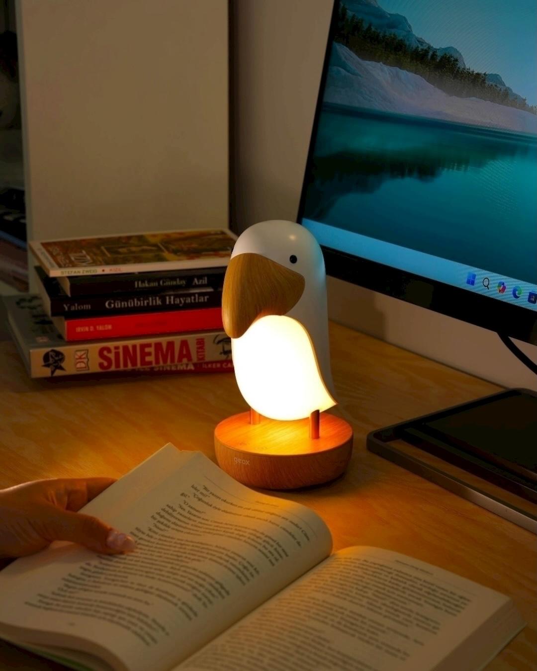 Toucan Bird Masa Lambası, Gece Lambası, Şarjlı, Abajur Toucan Bird Masa Lambası, Gece Lambası, Şarjlı, Abajur